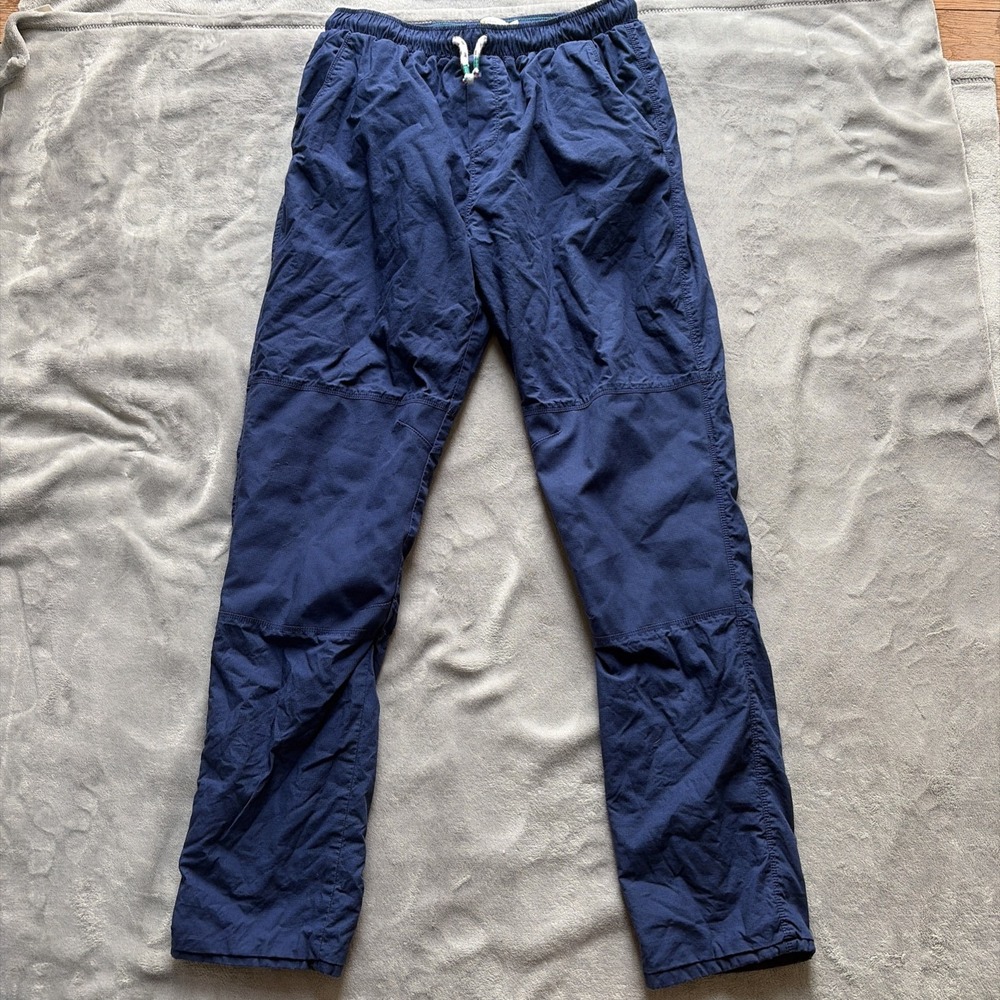 Boden Boys Blue Jogger Pants Elastic Waist Drawstring Fleece Lined Sz 16Y Youth